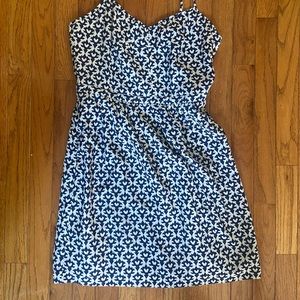 J Crew Navy and White Strappy Dress